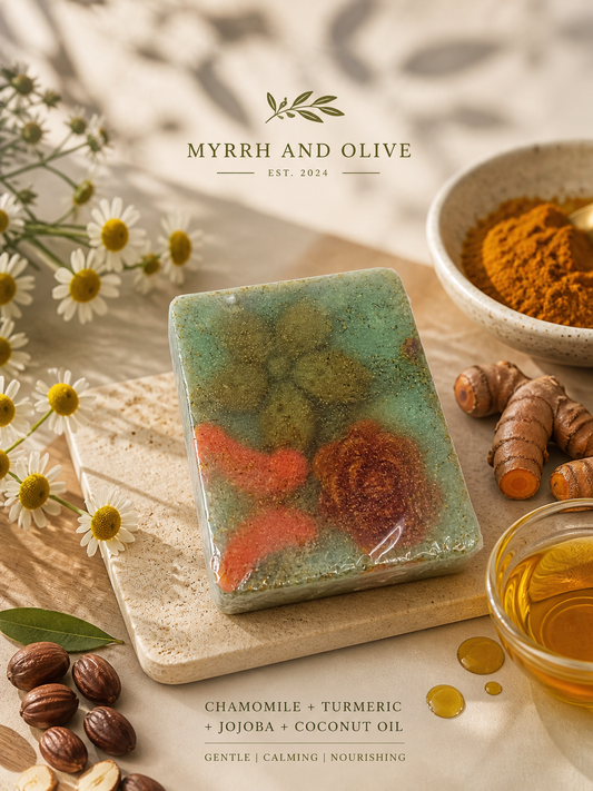 Chamomile Turmeric Calming Radiance Infusion Bar with Jojoba & Coconut Oil