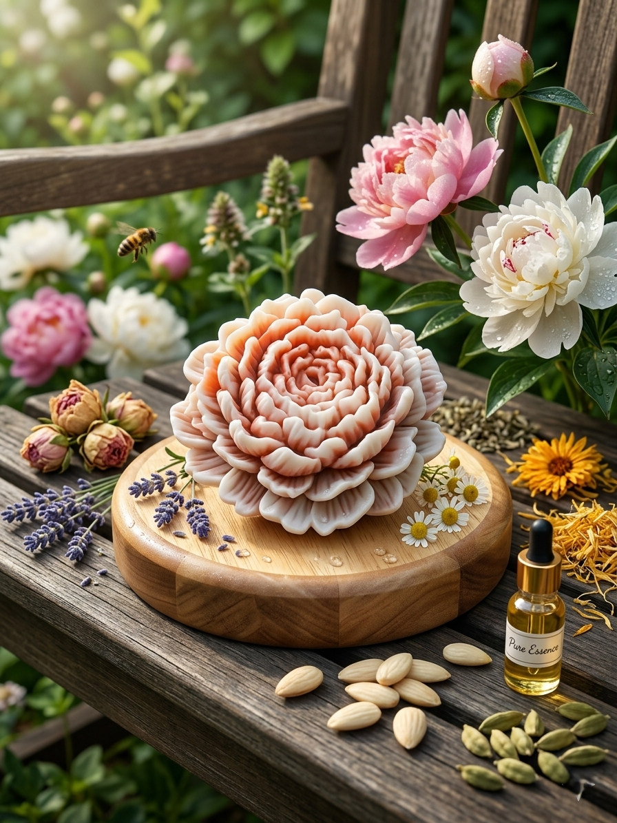 The Serene Peony: A Lavender Botanical Sculpture Art to Behold. Grace to Experience.